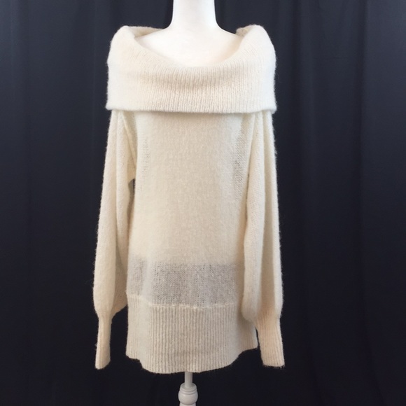 Free People Off the Shoulder Slouchy Sweater Ivory - Picture 3 of 8